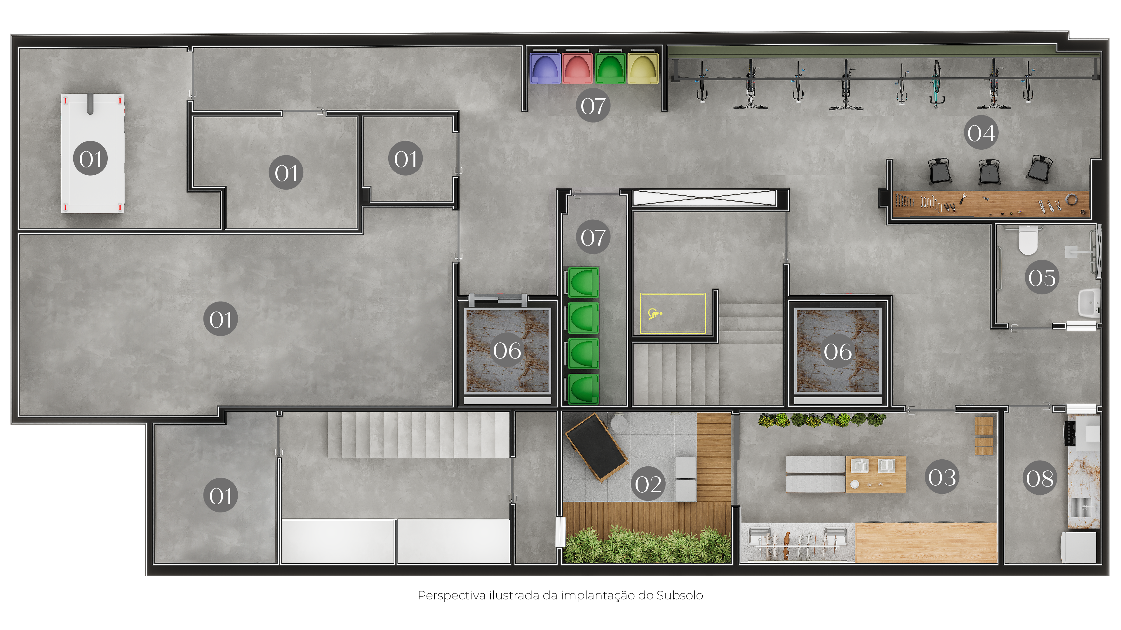 Planta de implantação do Subsolo